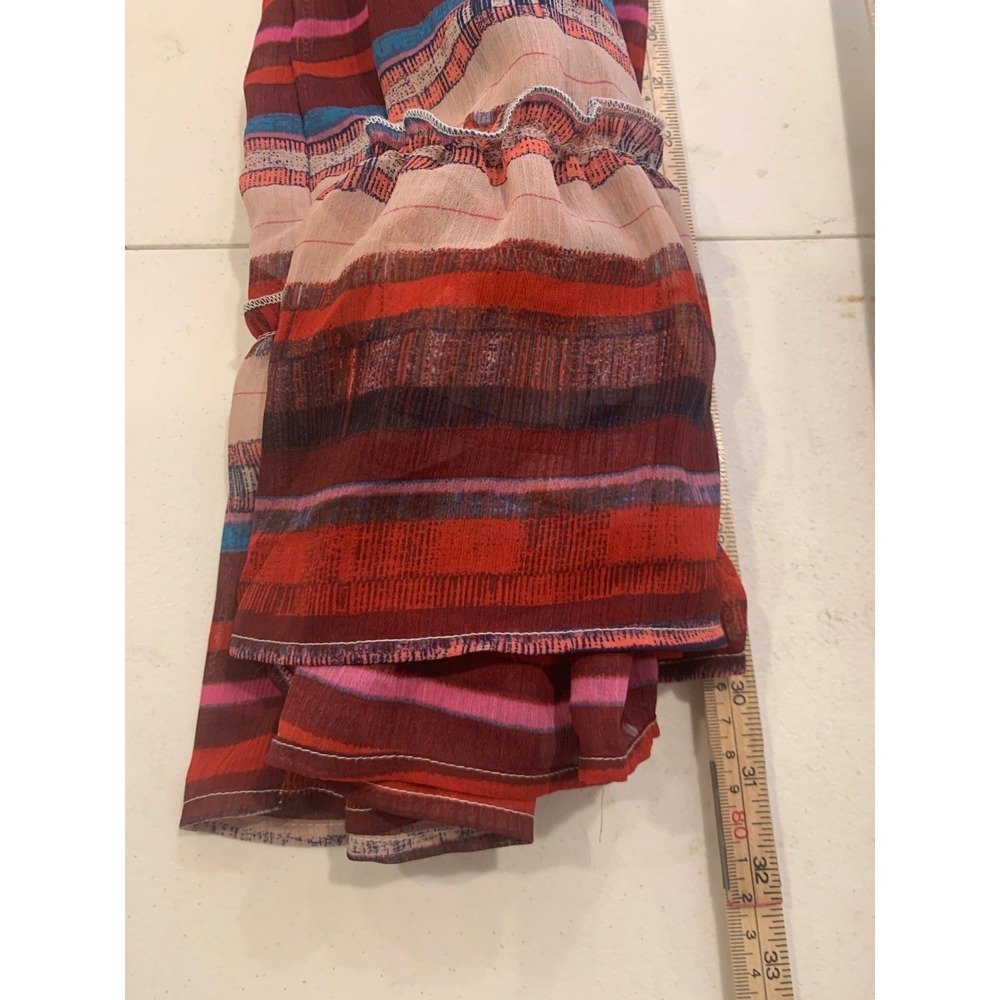 Tru Self Floral Striped Lace Trim Kimono Small‎ Boho Festival Cottagecore Women - Picture 6 of 6